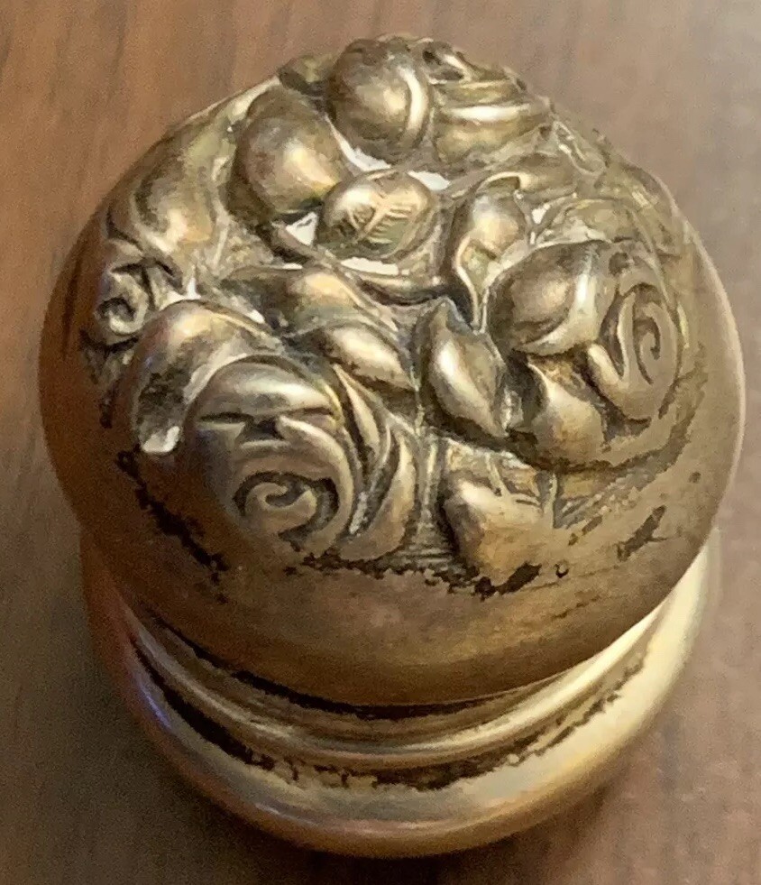 Antique Sterling Thimble Holder, Chatelaine, Repousse Design