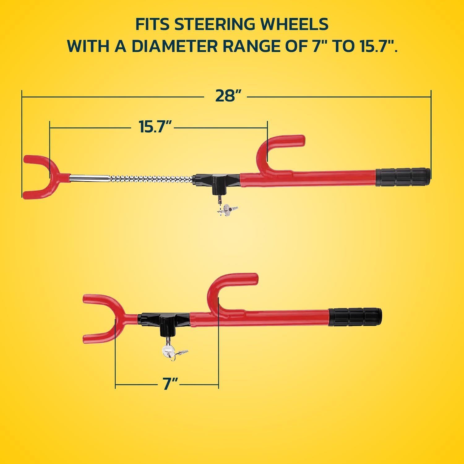 Steering Wheel Lock The Club Twin Hooks Anti Theft Universal Car Truck Van SUV