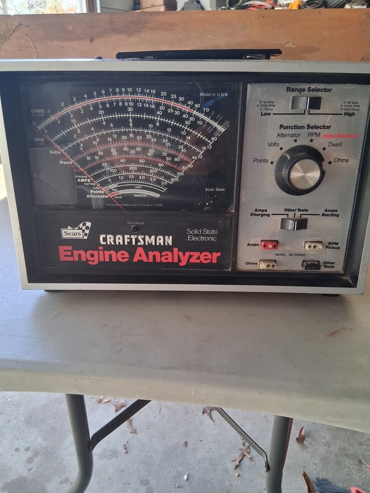 VINTAGE SEARS CRAFTSMAN SOLID STATE ELECTRONIC ENGINE ANALYZER MODEL 161.210400