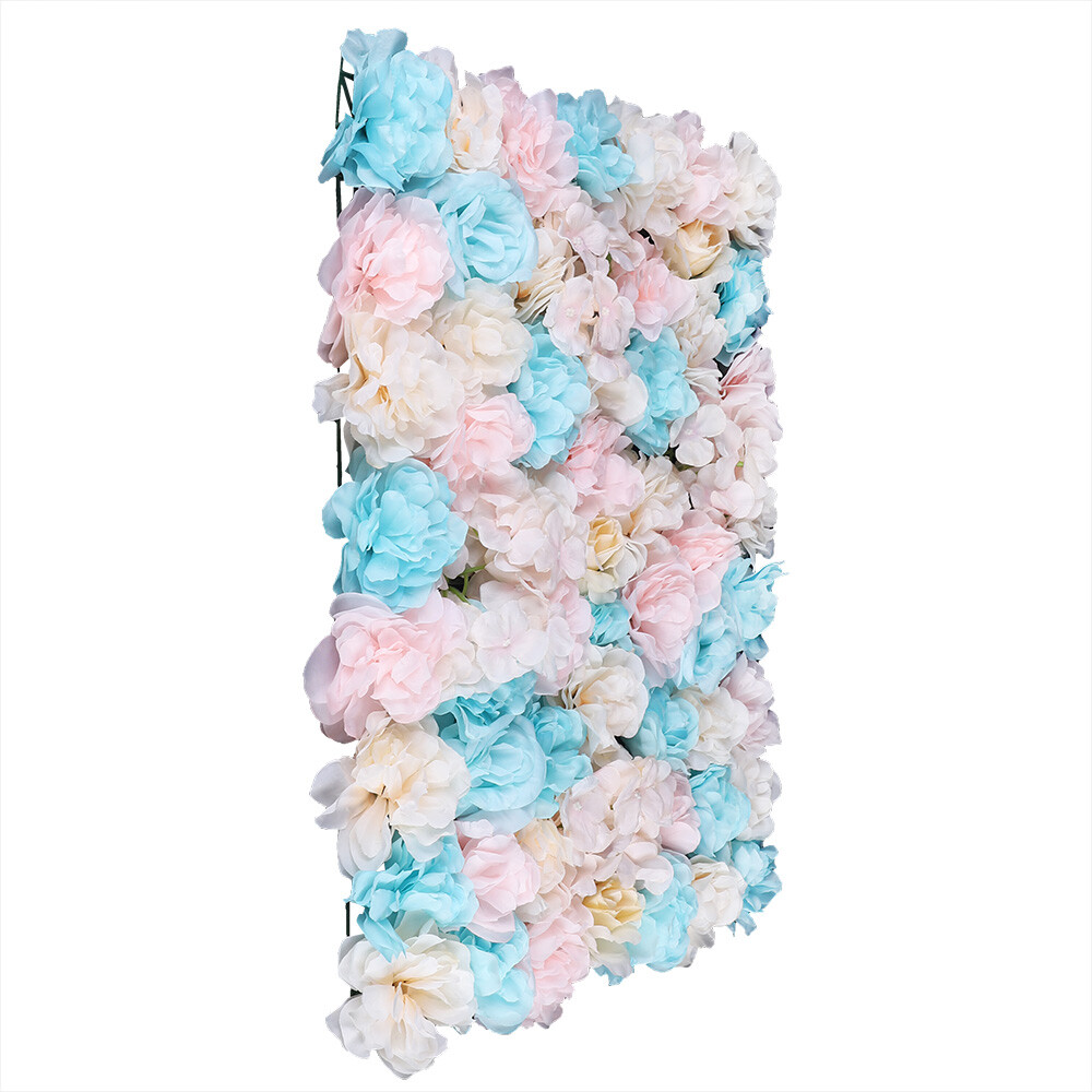 12PCS Artificial Flower Wall Panel White Hydrangea Rose Wedding Backdrop Decor.