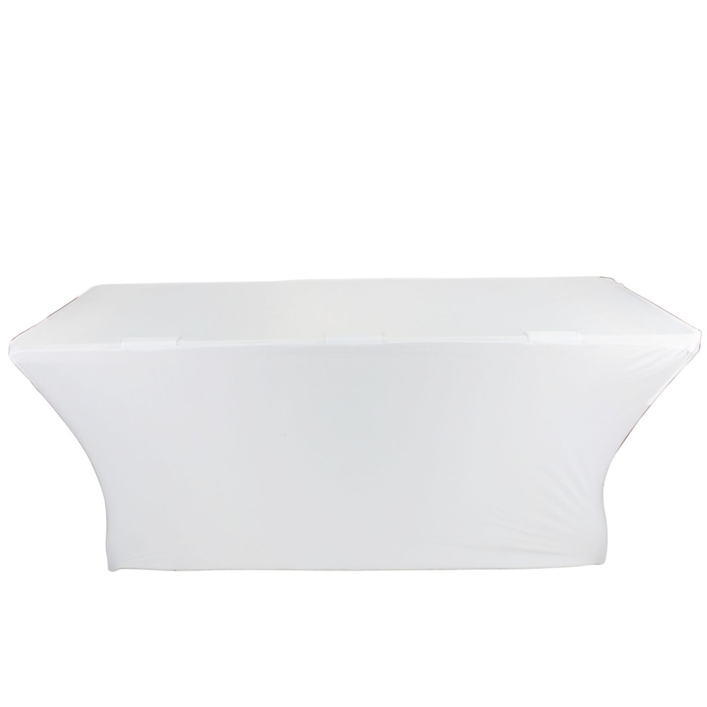 Pro X 4 Ft. Open Back Spandex Table Cover Scrim - White