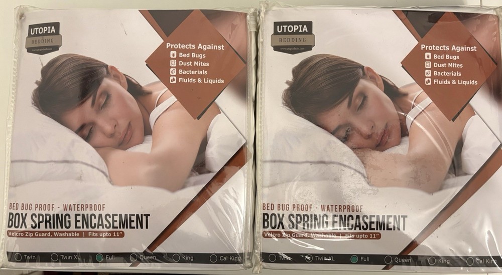 Utopia Bedding Box Spring Encasement Full Size Waterproof Bug Proof Combo