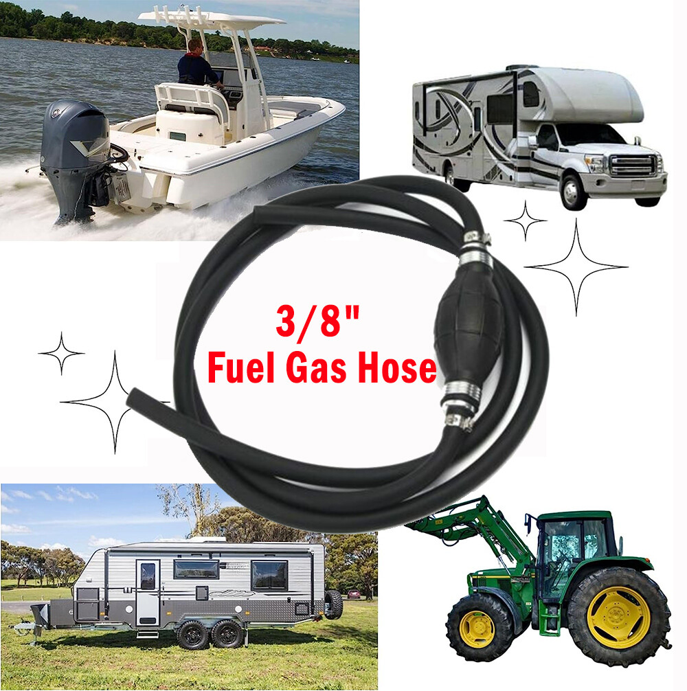 3/8" Marine Outboard Boat Motor Fuel/Gas Hose Line Assembly with Primer Bulb USA