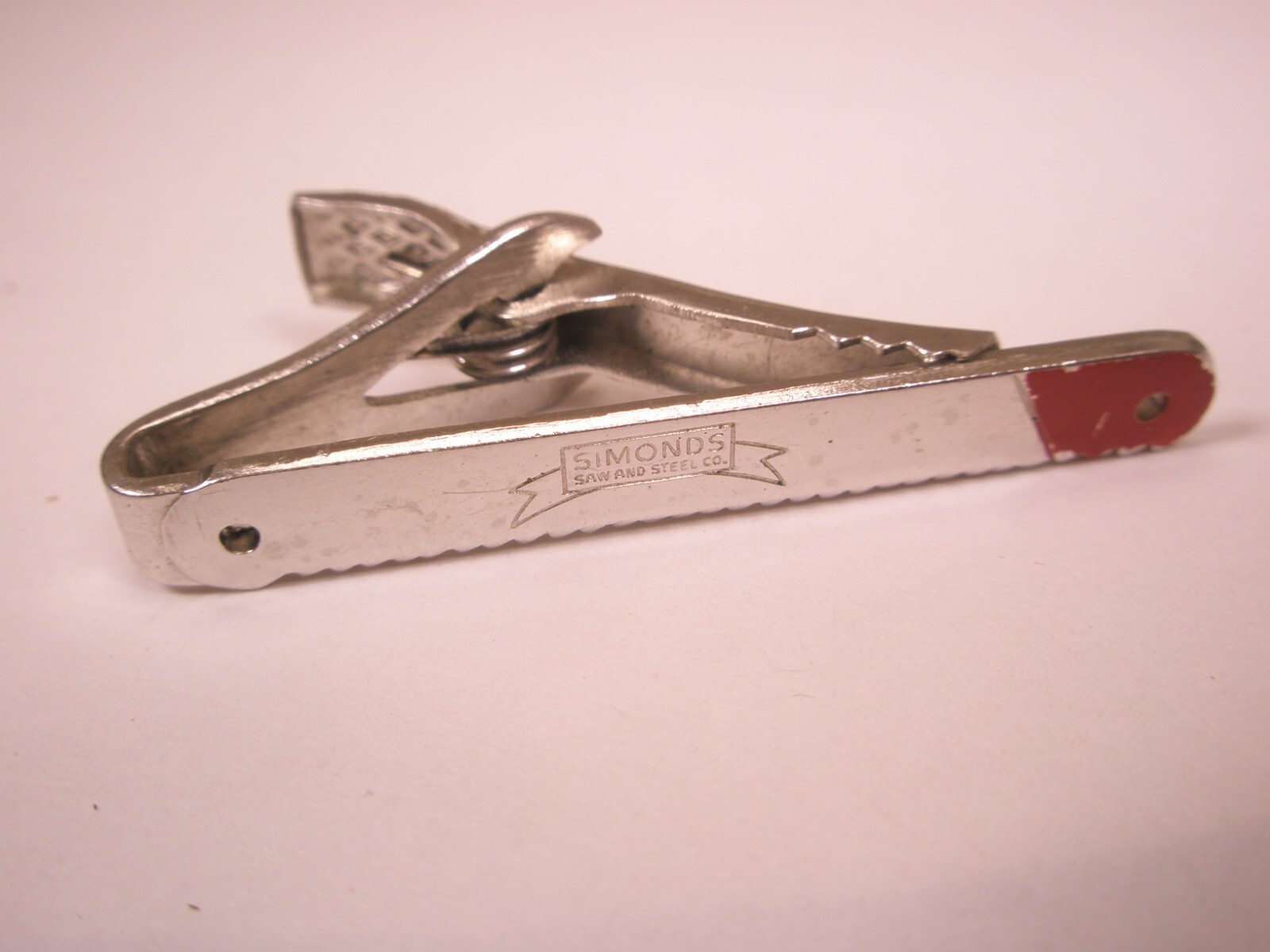 Simmonds Saw & Steel Co. Hack Saw Blade Vintage ROBBINS CO Tie Bar Clip tools