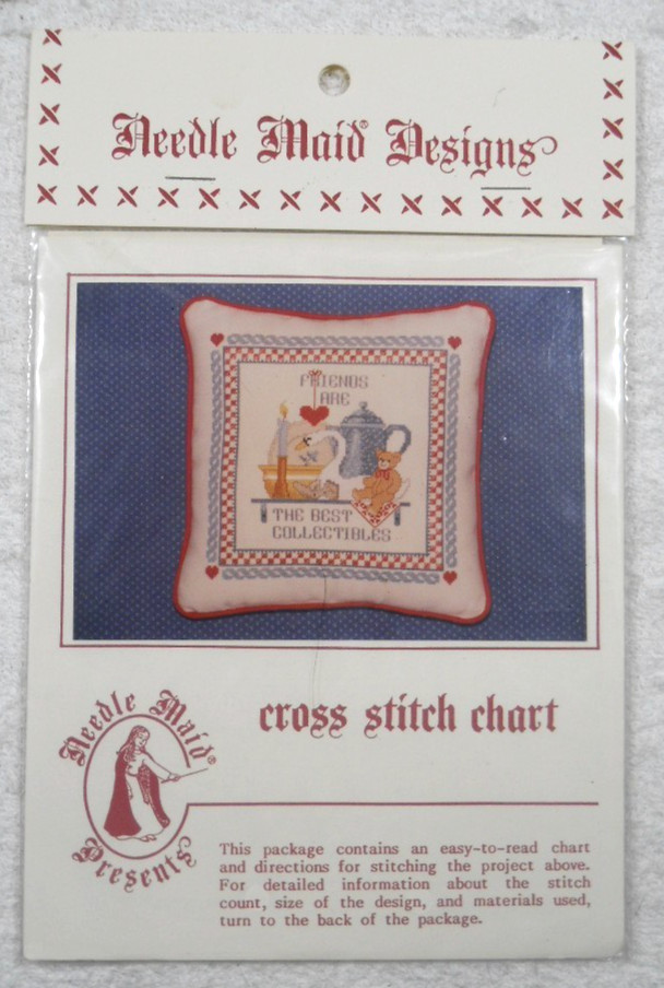 Needle Maid Design Friendship Pillow Cross Stitch Pattern Leaflet NMC-31