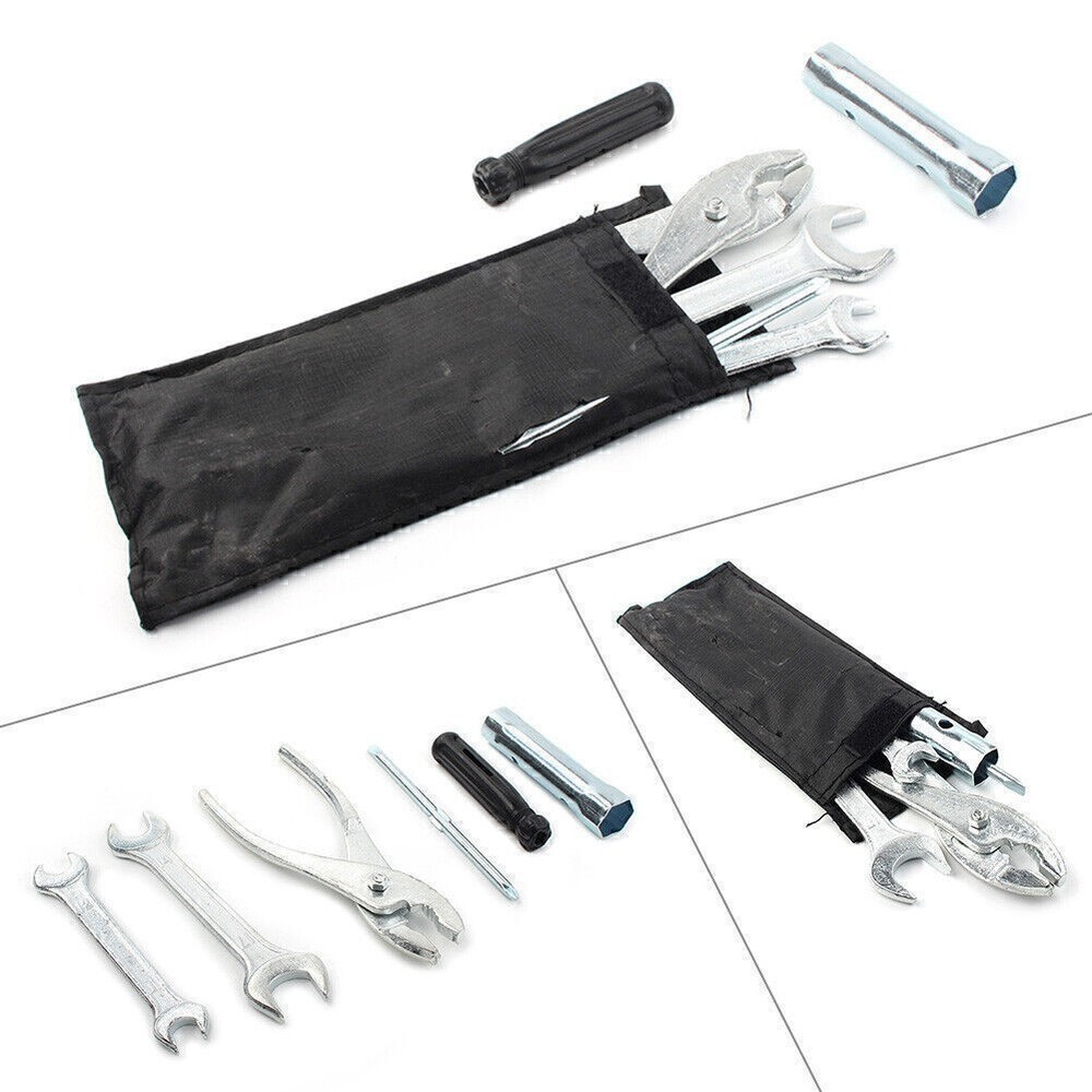 Spark Plug Spanner Wrench Plier Socket Tool Set With Storage Pocket Motorcycle