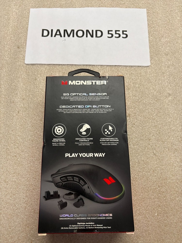 Monster Alpha 9.0 RGB Wired Customizable Gaming Mouse & Programmable LED | 7806