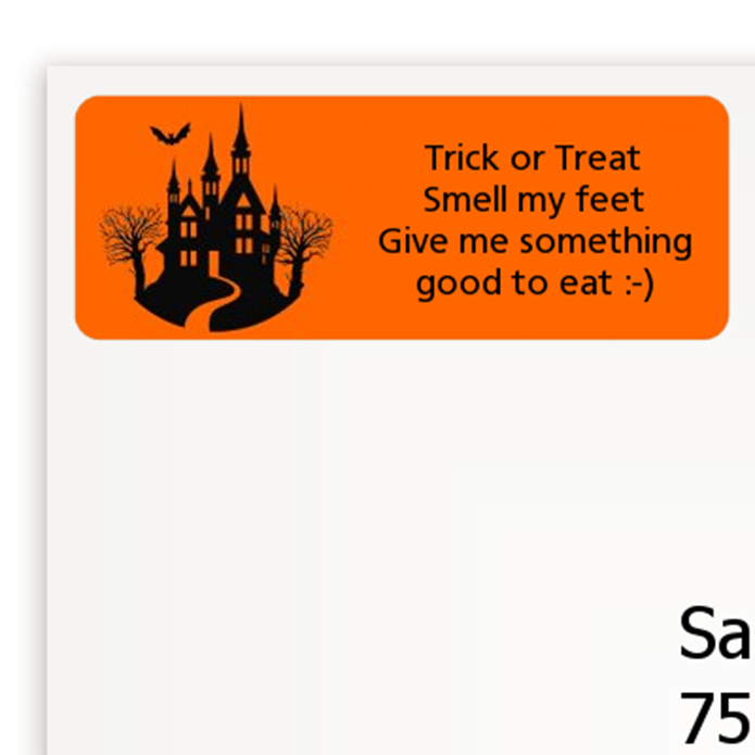 Haunted House - Halloween Personalized Return Address Rectangle 27 Stickers