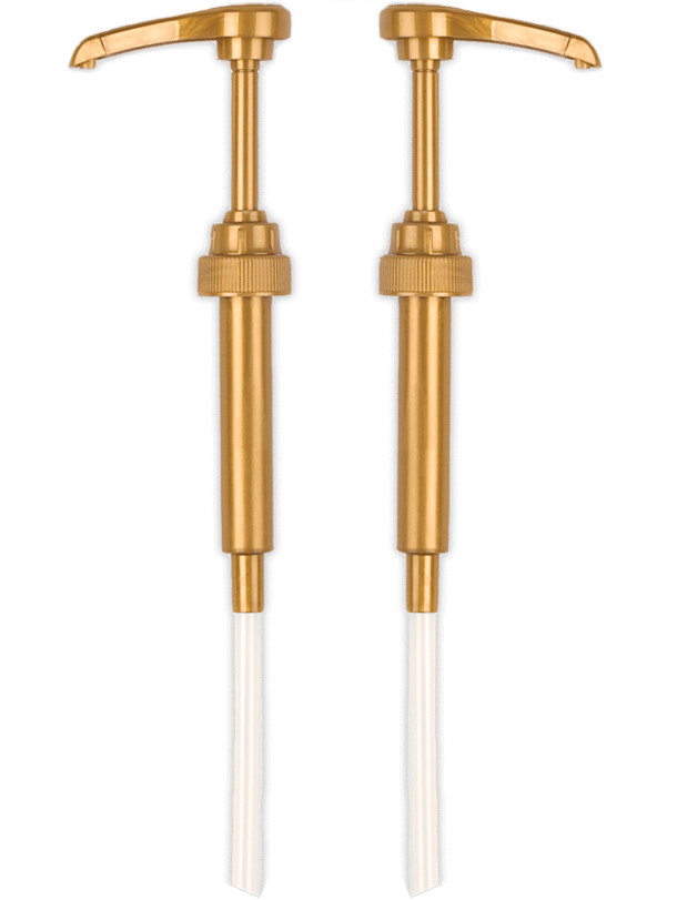 Gold Coffee Syrup Pump for 750 ml Bottles (Pack of 2) Fits Torani and more