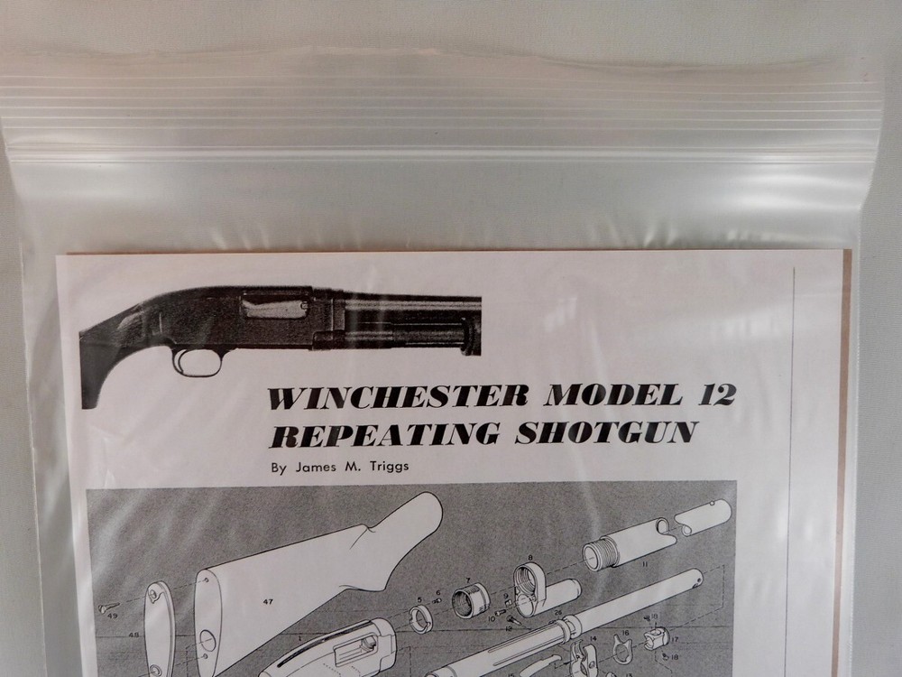 WINCHESTER MODEL 12 REPEATING SHOTGUN BREAK DOWN INSTRUCTION KIT c
