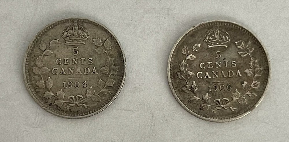 Canada 5C 1904 & 1906 XF (#1728)