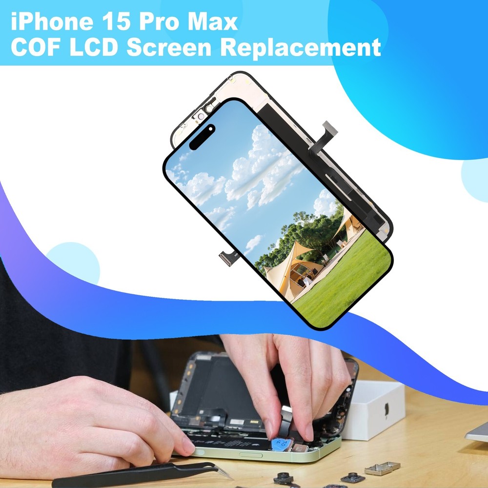 Screen Replacement For iPhone 15 Pro Max LCD COF FHD Display Digitizer+Tools Kit