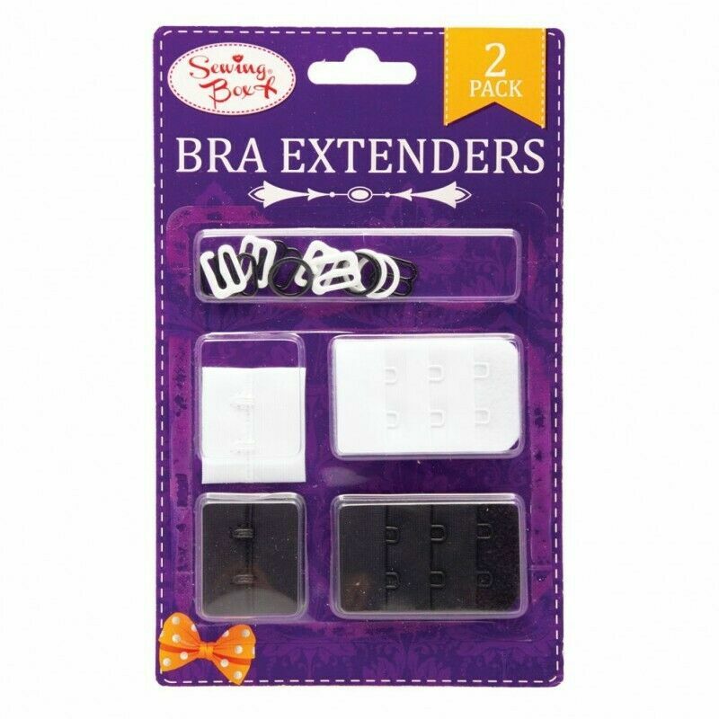 Bra Extension Extenders extend Double hook Black & White Hook Loop Straps Sewing