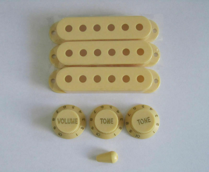 KAISH ST Pickup Covers ST Knobs and Switch Tip Cream for Strat