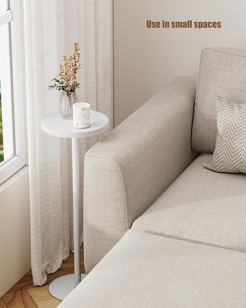 Tall round Side Table, Small End Table, beside Table, Drink Table, Pedestal Side