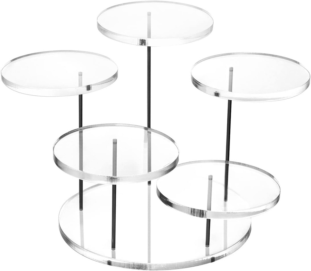 Round Acrylic Products Display Riser Stands 5 Tier Displaying Risers Display New