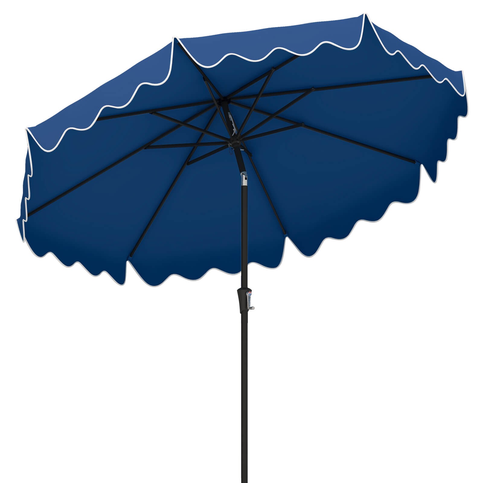 9 FT Patio Umbrella 2-Tier Market Table Umbrella w/ Sun-Protective Canopy