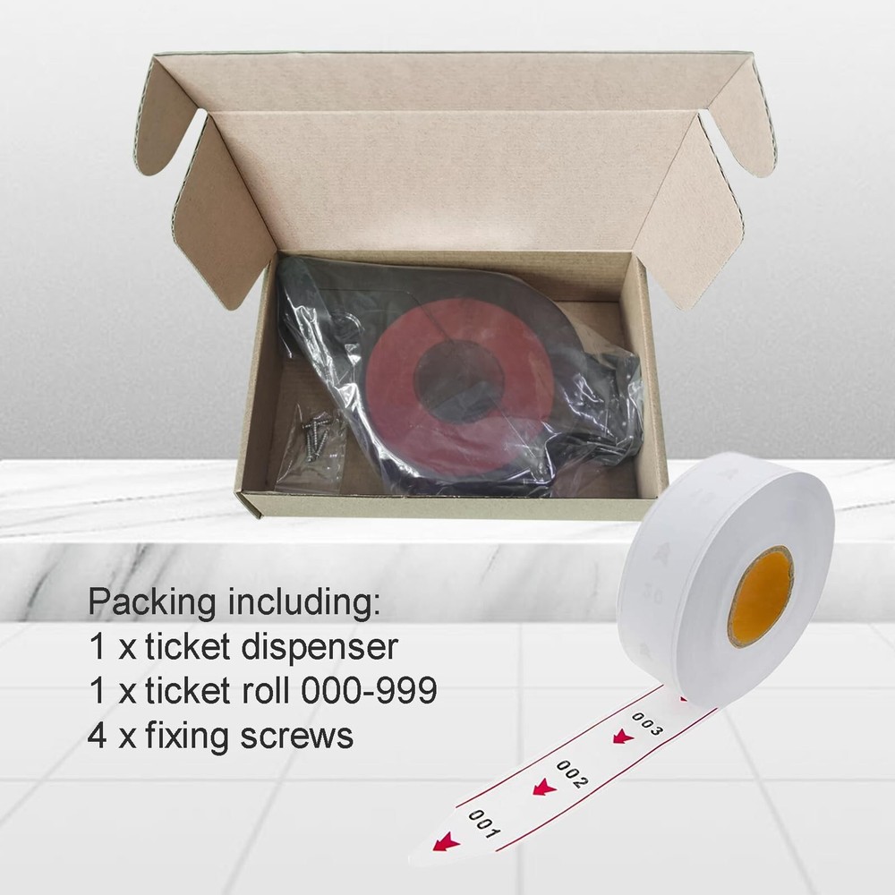 Number Ticket Dispenser Take a Number System with 1 Roll 3 Digit Queue Ticket...