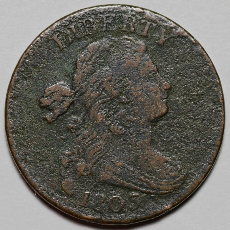 1803 Draped Bust Large Cent - Corrosion - US 1c Copper Coin