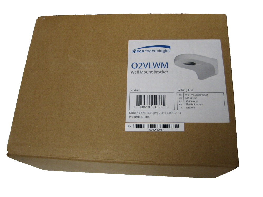 Speco Wall Mount Security Camera Dome O2VLWM Wall Mount Bracket