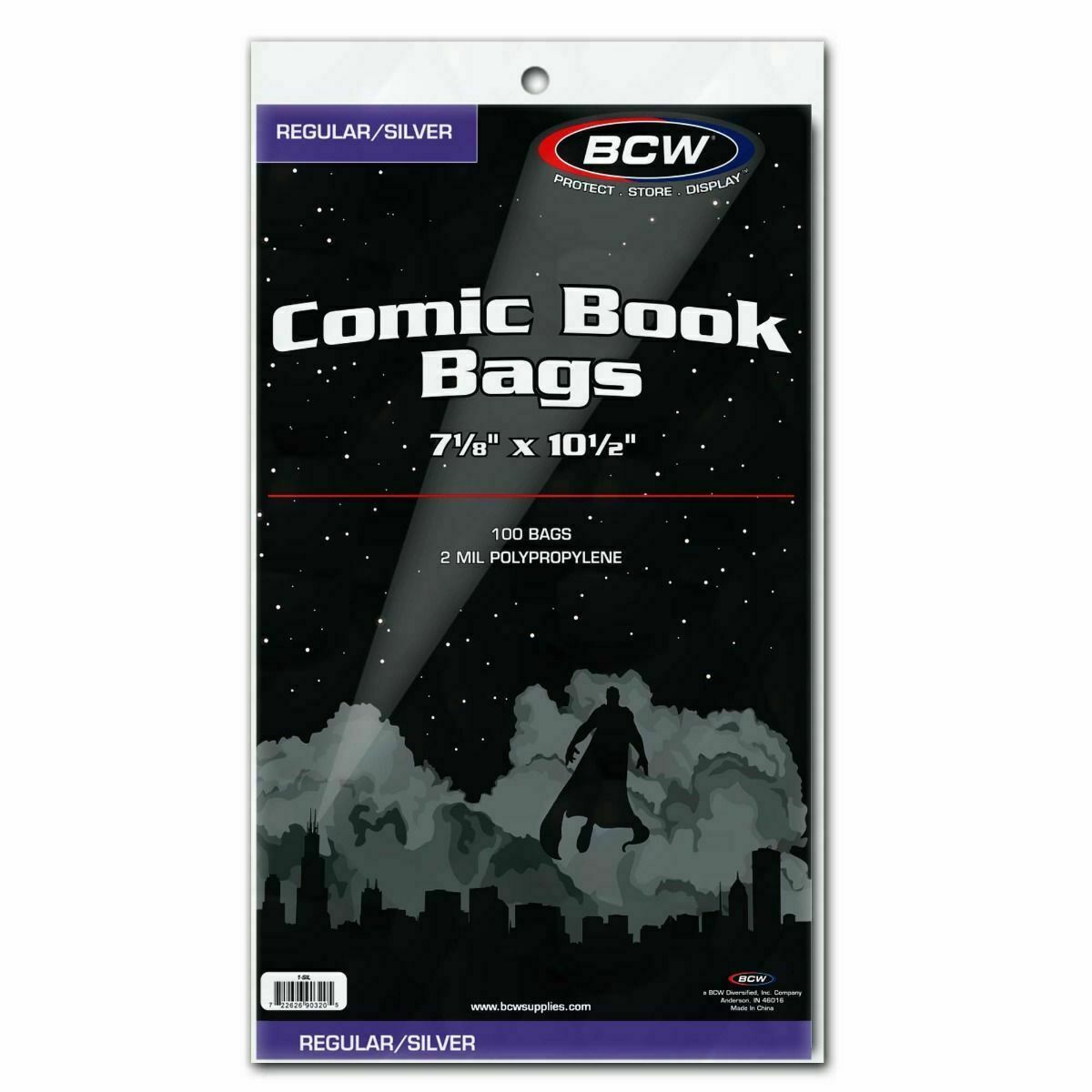 100 - BCW Silver Backing Boards & 2-Mil Polypropylene Comic Book Bags Set of 100
