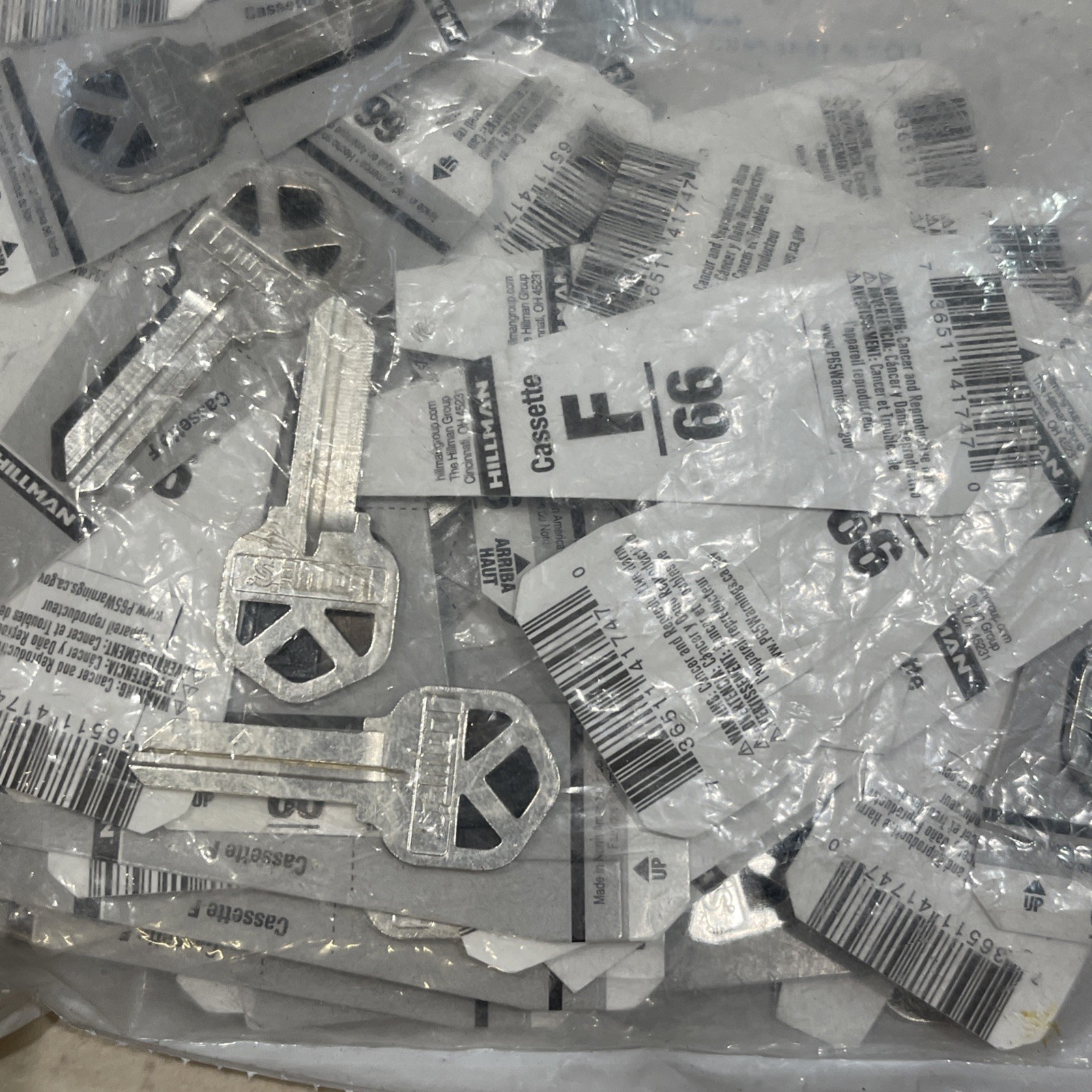 Total 180 NEW Blank Hillman #66 Key Cassette F #89500 & 88250