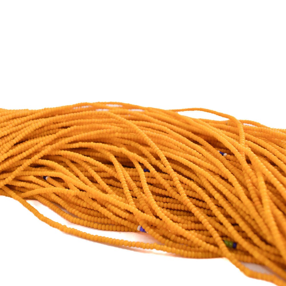 Baule Tamba Dark Yellow Seed Bead Necklace