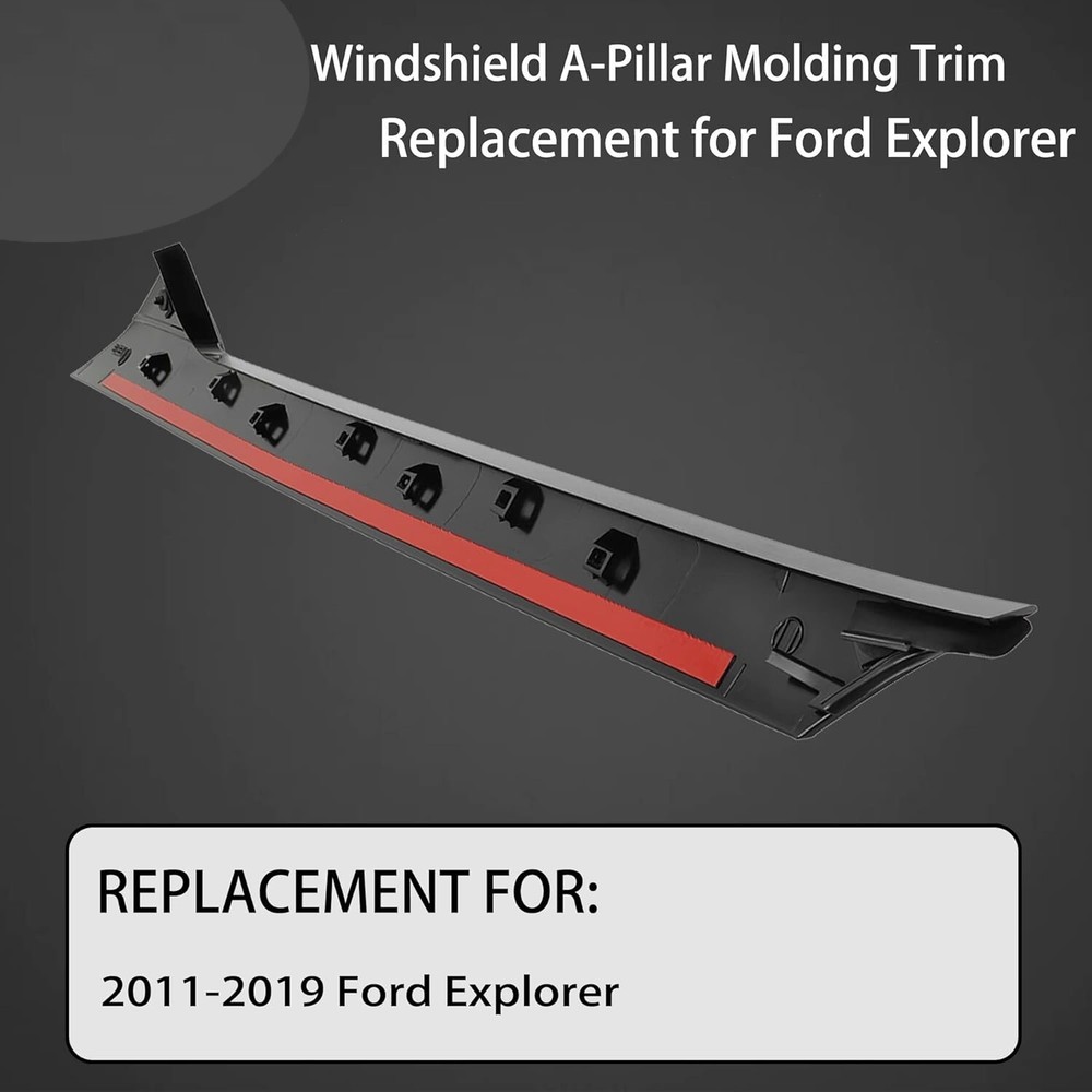 Windshield Trim Molding A-Pillar Set, Compatible with 2011-2019 Ford Explorer