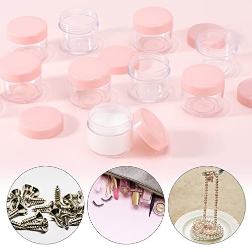 100 Pieces 20g Sample Containers with Lids，Refillable Cosmetic Containers