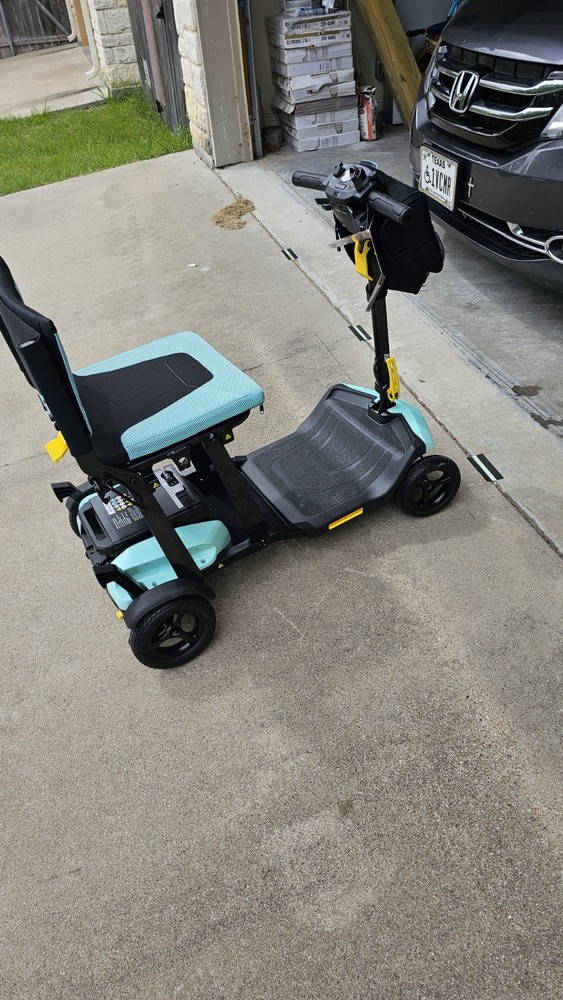 Pride Foldable 4-Wheeled Electric Mobility Go-Go Scooter Light Blue Black