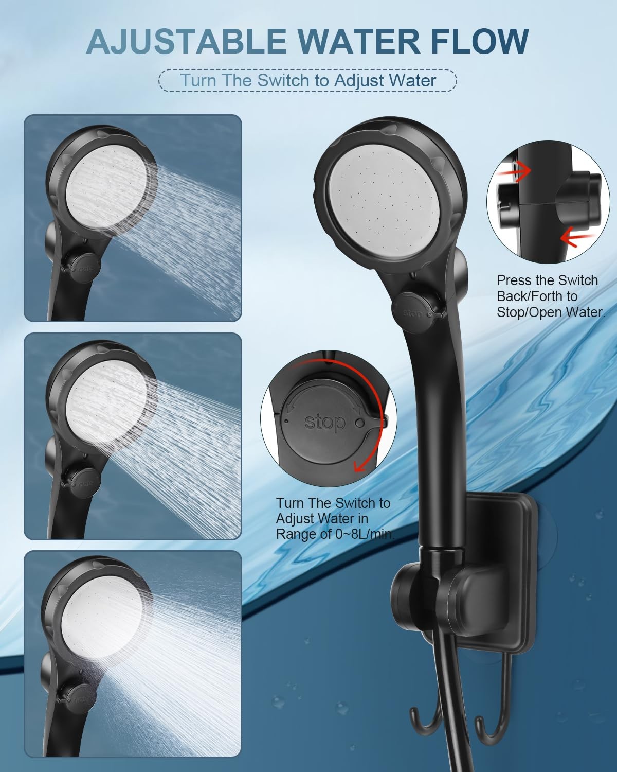 Ducha Portátil Para Camping Con Calentador De Agua 6000mAh Recargable En Oferta