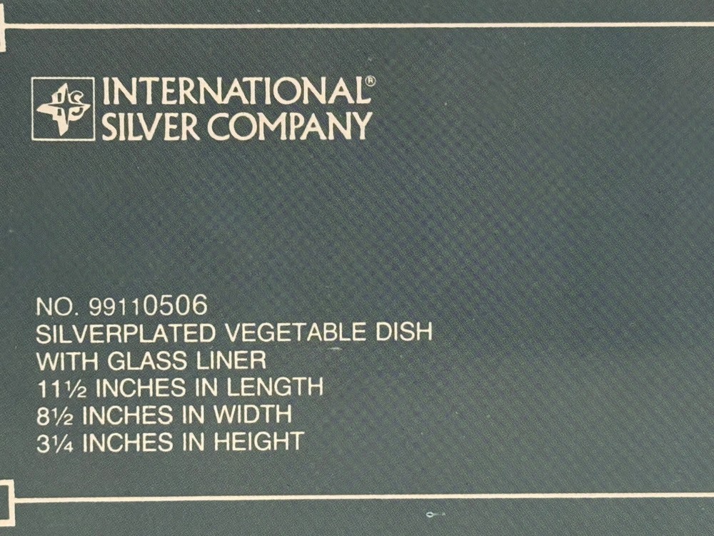 International Silver Plated Covered Vegetable Dish - Box Slightly Damaged