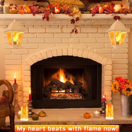 2Packs Rechargeable Flame Light Bulbs,Remote Control,3 Timer,5V/1A