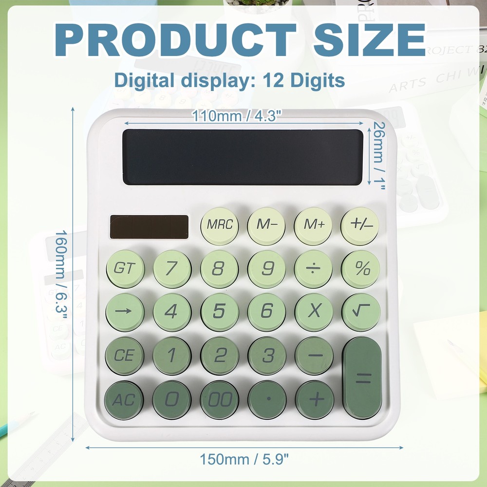 Cute Calculator Desk Calculator Basic Big Button, Gradient Green