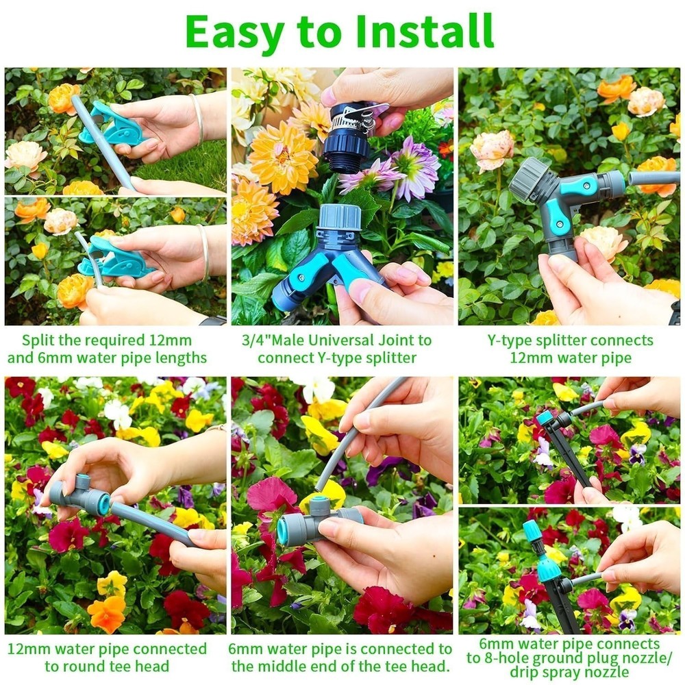 Automatic Watering System Accessories with 2 Types of Drip Tips, for Garden