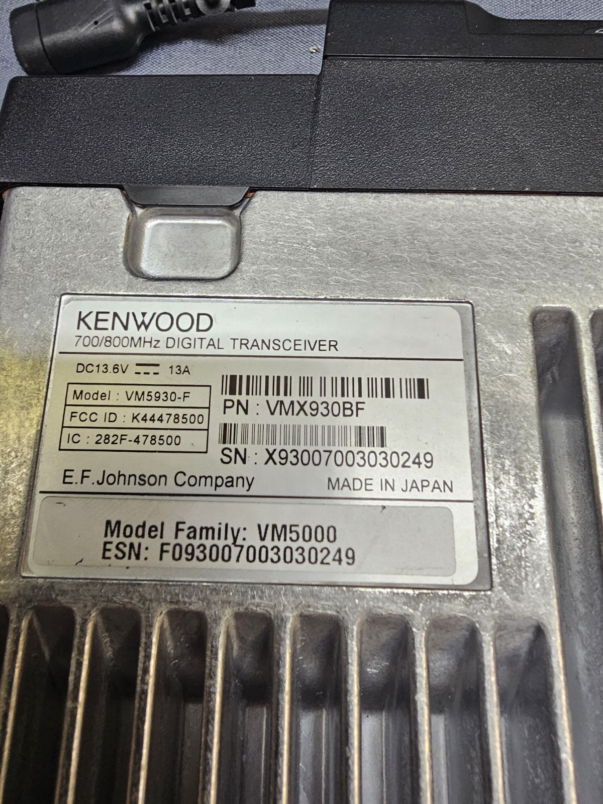 Kenwood Viking VM5000 VMX930BF VM-5930 Remote Head 800 MHz P25 Two Way Radio