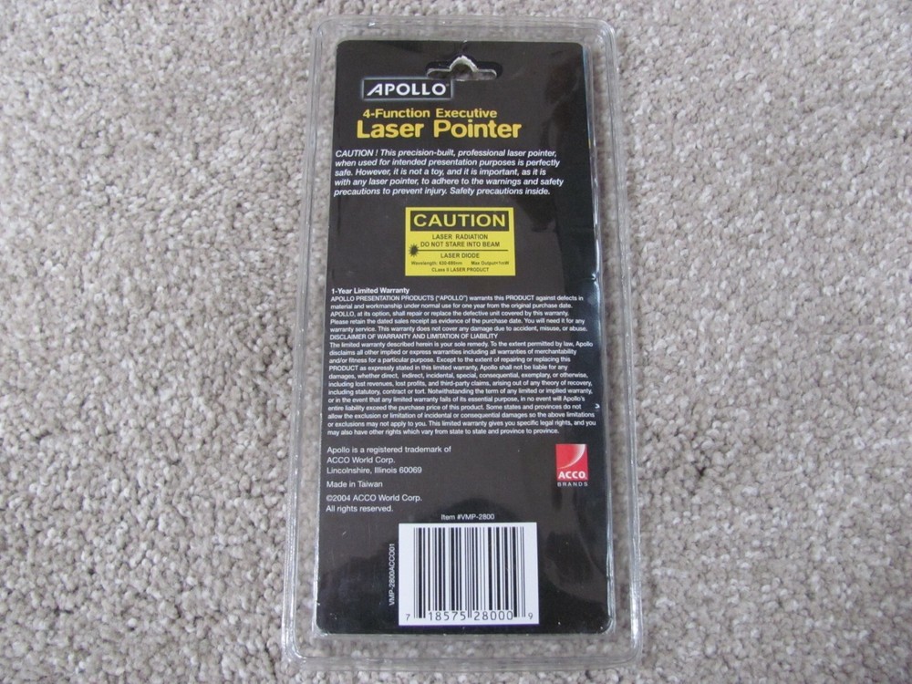 Brand New Apollo 4-Function Executive Class II Laser Pointer VMP-2800
