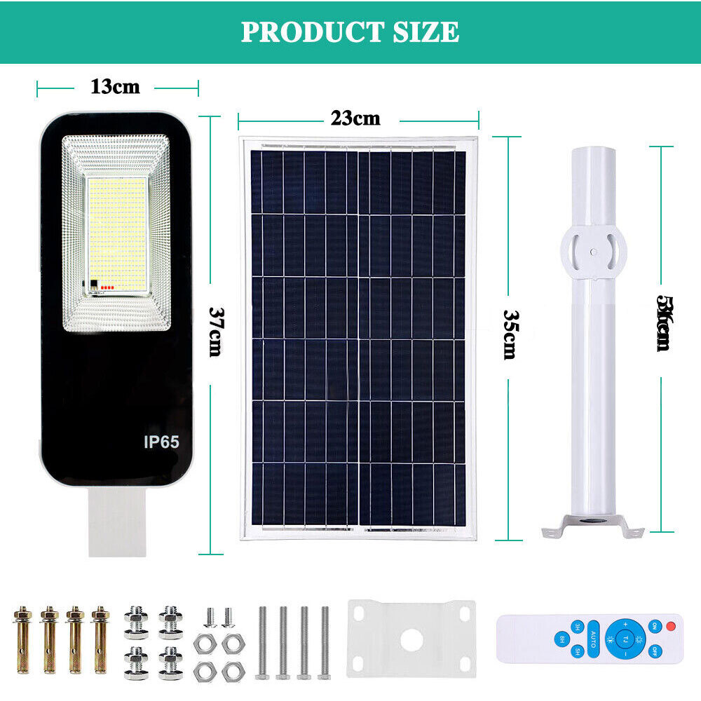 10000LM LED Solar Street Lights Commercial Dusk To Dawn Outdoor Road Wall Lamp