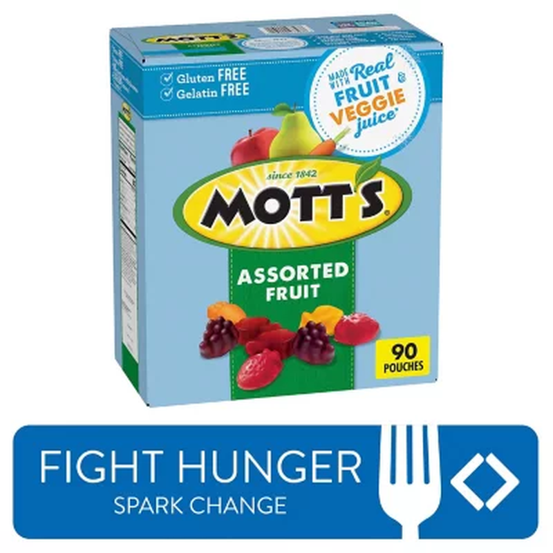 Mott's Assorted Fruit Flavored Snacks - 0.8 oz., 90 Pack