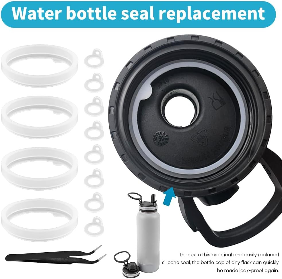 17pcs Water Bottle Lid Replacement, Silicone Water Bottle O Rings, Gasket Sea...