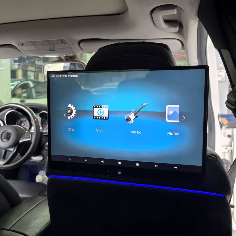 For Audi Q7 2019 Car TV Headrest Player Rear Monitor Video HDMI WIFI Android 16