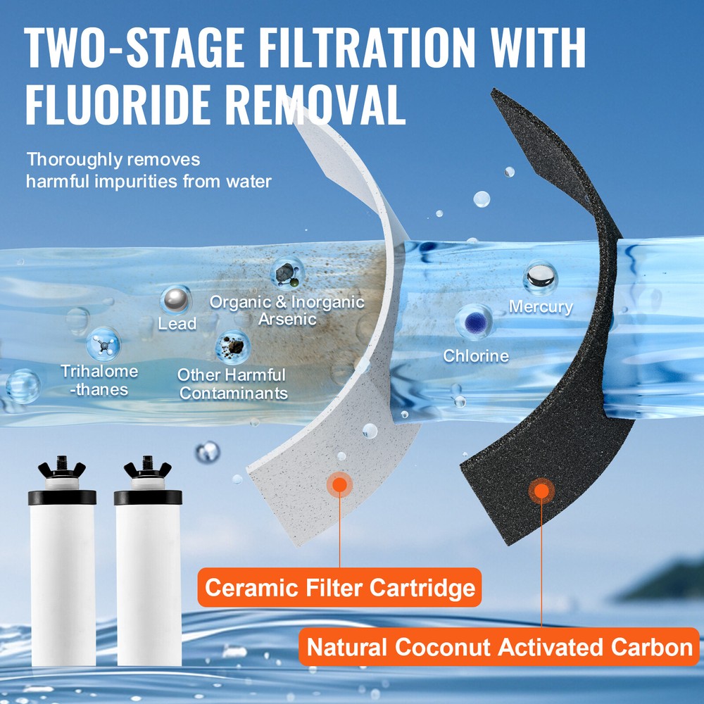 Purification Water Filter Replacement for Gravity Filter System 2 Pack