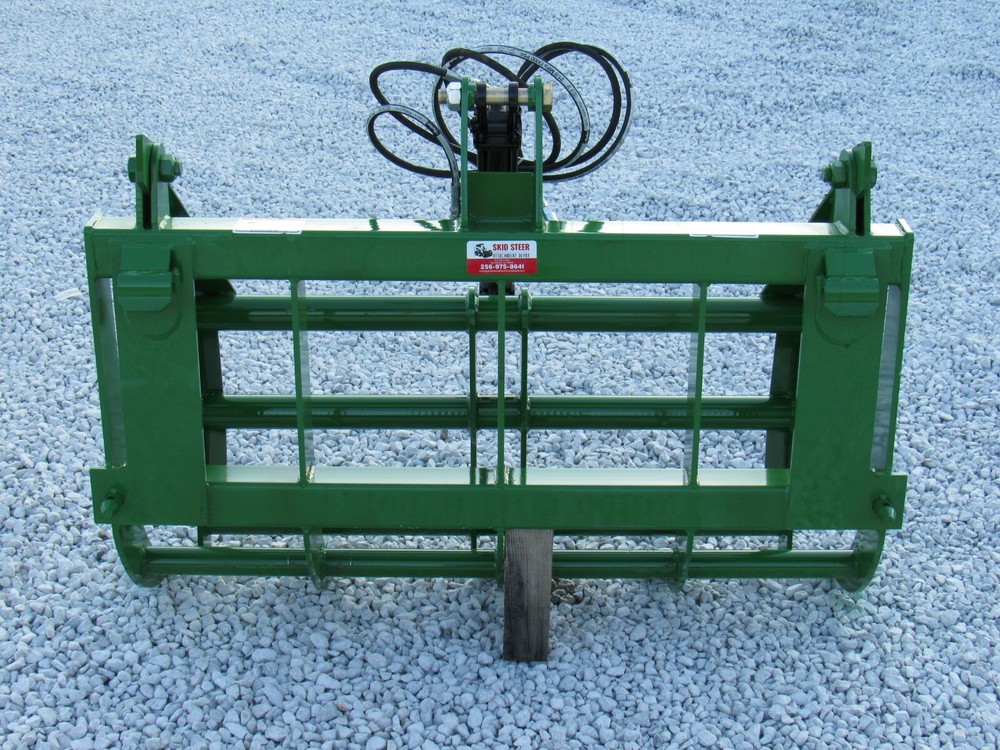48" Root Rake Clam Grapple Attachment Fits John Deere Compact Tractor Loader