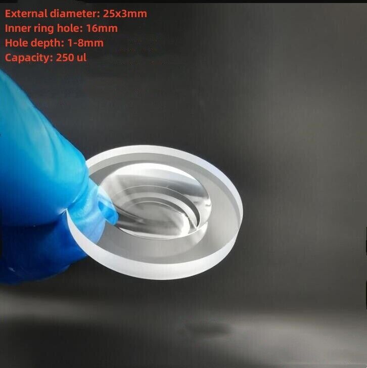 25*3mm Single Concavity Circular Concave Cavity Microscope Slide