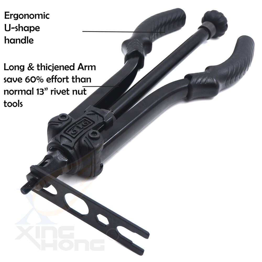 Thrust Type Hand Nut Riveter 360mm 14" Rivet Nut Gun Kit Rivnut Setting Tool