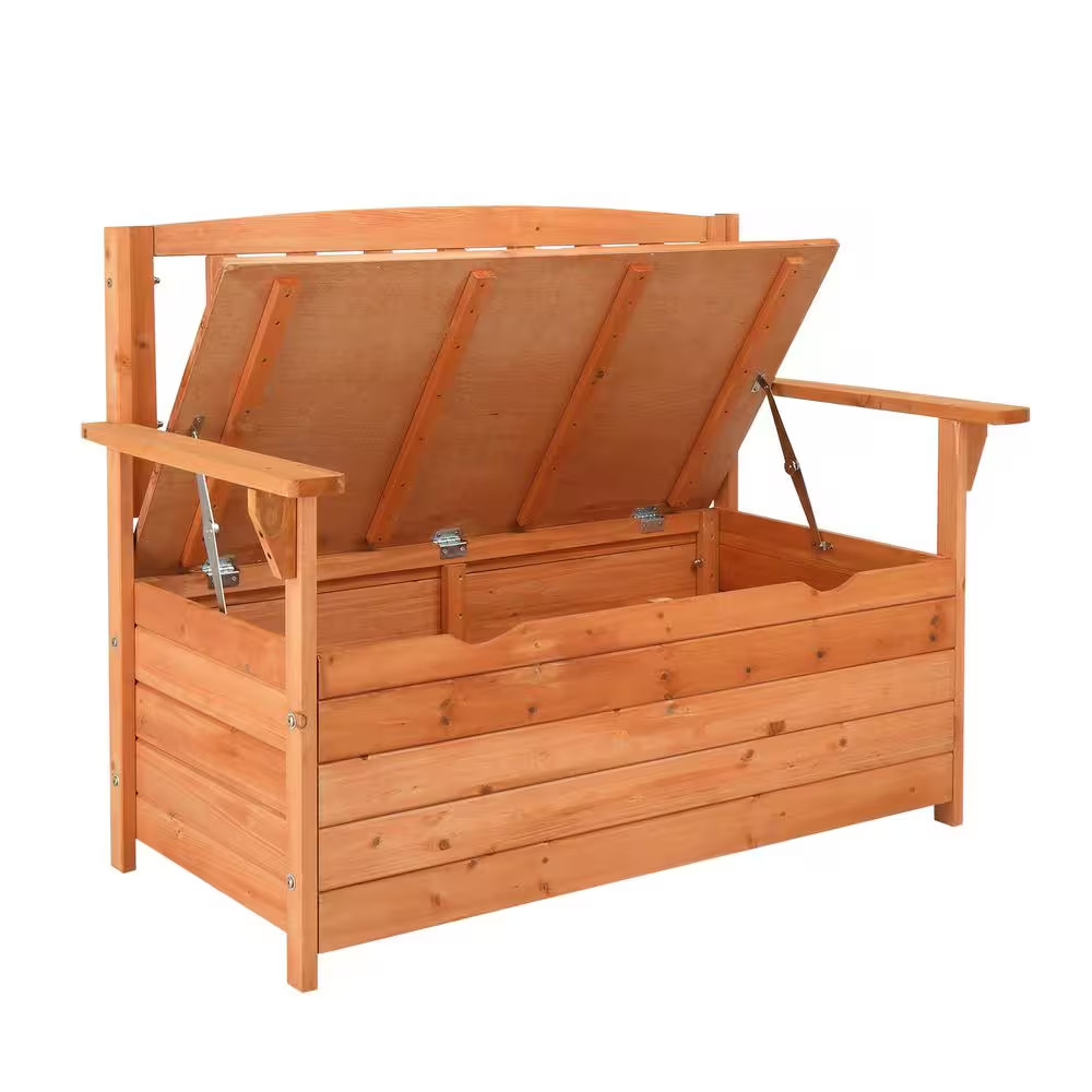 42 Gal. Solid Wood Cedar Outdoor Storage Bench