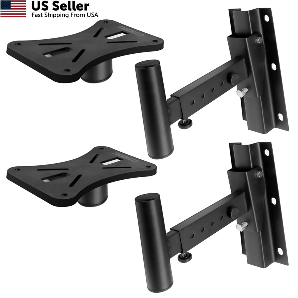 Pyle 90°-30° Angle, Tilt, Rotation Adjustment & Solid-Steel Pin Serves Black