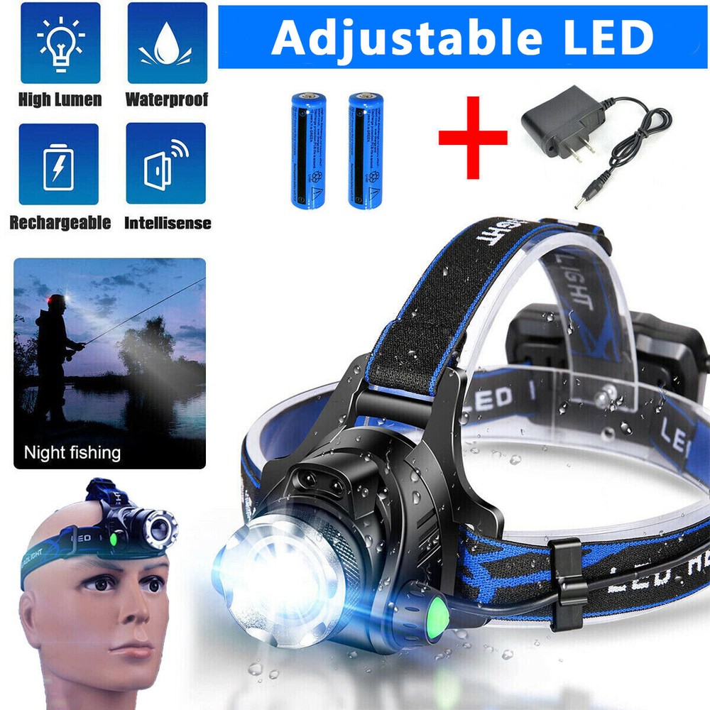 Most Powerful 99000000LM Rechargeable Headlamp LED Tactical Headlight Flashlight