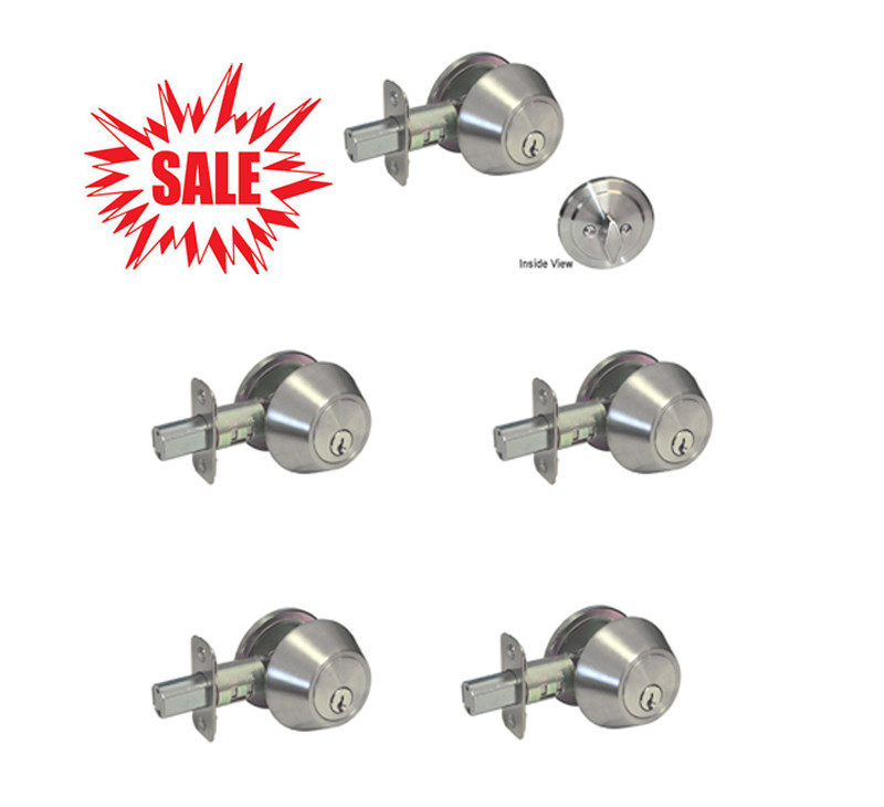 Brushed Nickel Deadbolt Single Cylinder Door Locks Satin Nickel Knobs Same keys