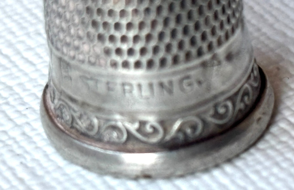 Antique Sterling Silver Thimble Size 4